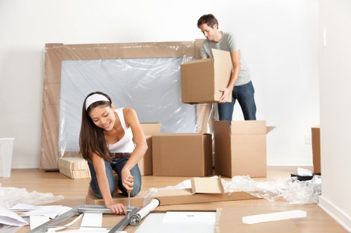 Mover preparing items for a scheduled removal service