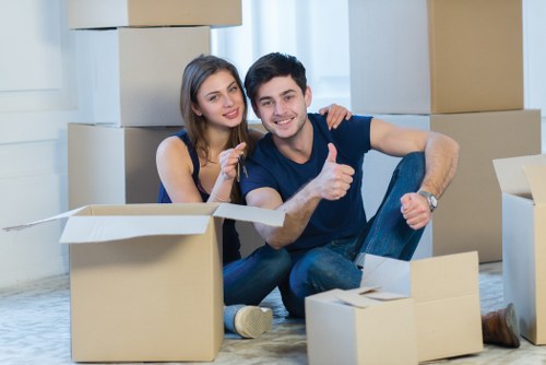 Careful handling of student furniture and boxes during a Swiss Cottage move