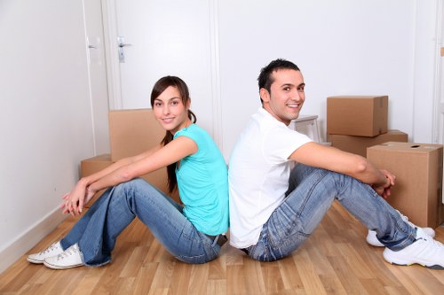 Removal team preparing for a flat move in Swiss Cottage