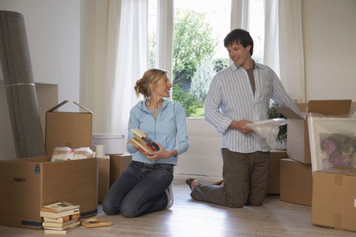Removal crew handling an office relocation in the Swiss Cottage area