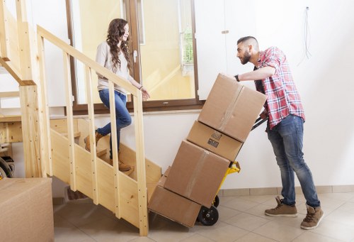 Removal van loaded securely with equipment and wrapped furniture