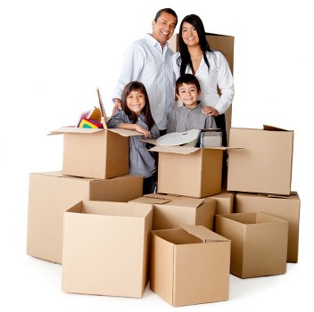 Packed boxes and moving equipment prepared for removals